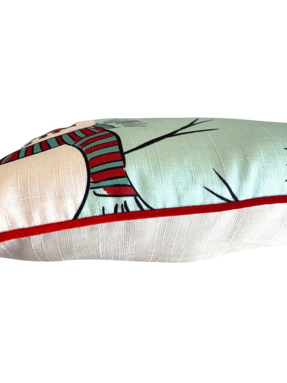 Christmas Holiday Snowman 18" Throw Pillow Cushion Home Accents Red Snow Winter - Picture 4 of 9